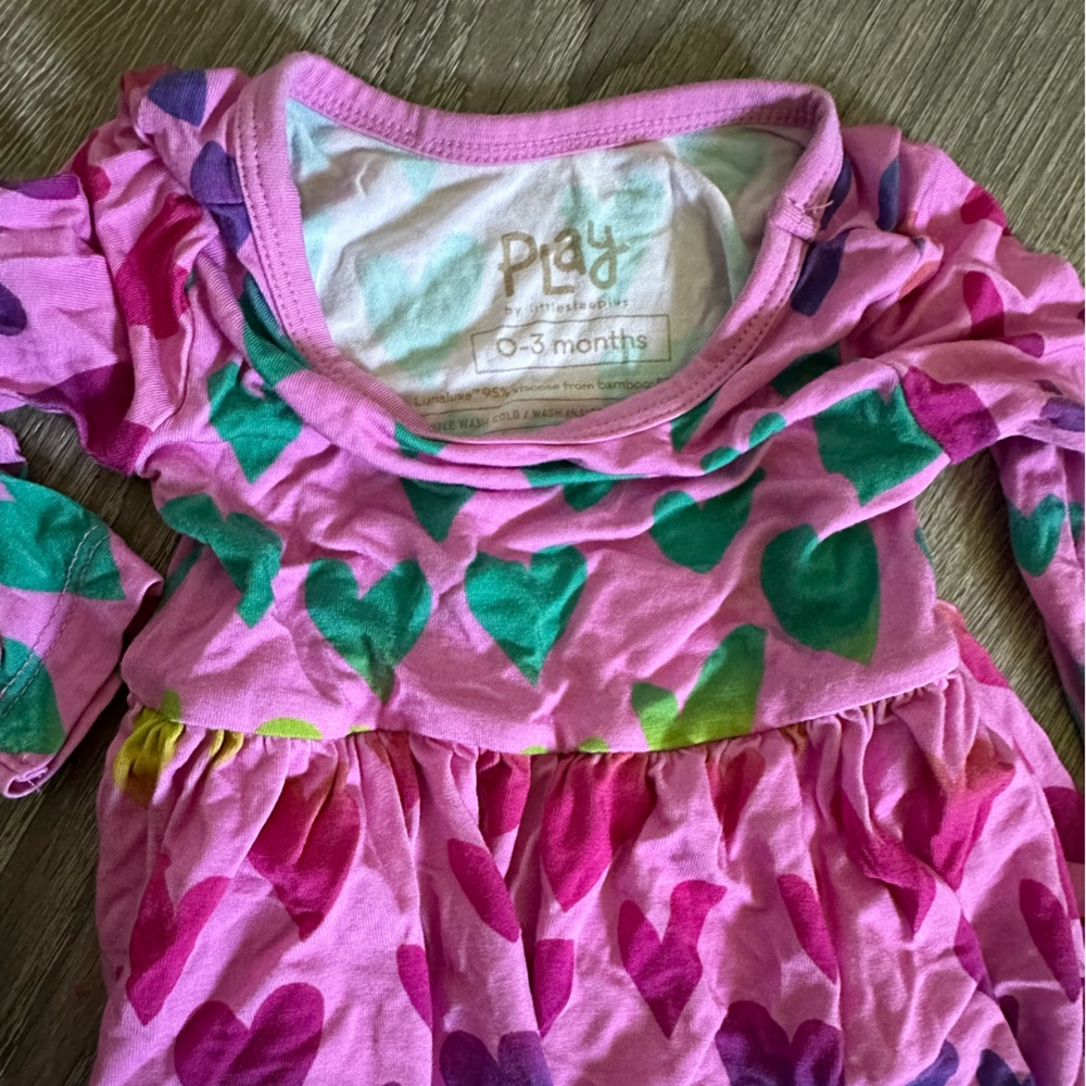 Colorful Heart Print Baby Dress